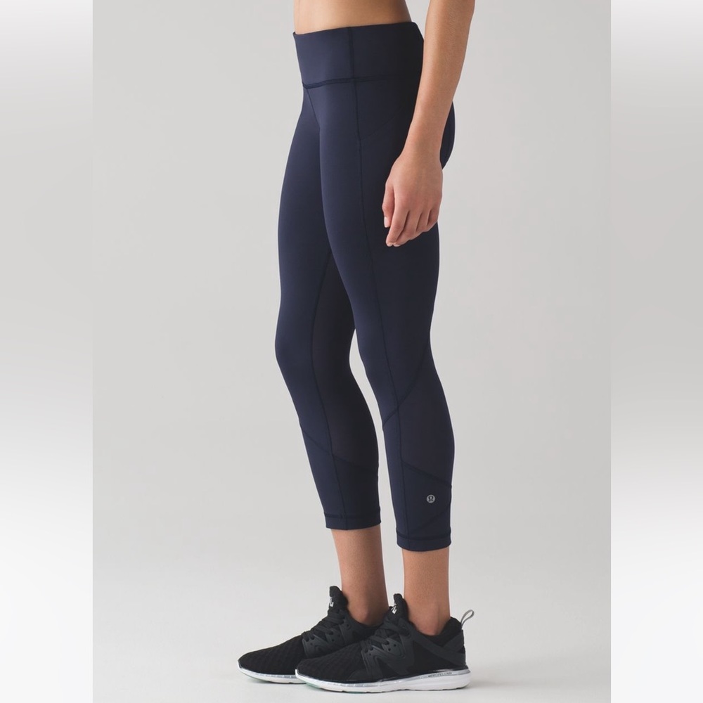 Lululemon Pace Rival Crop *22" Midnight Navy Women's Size 4 Leggings Run Stretch